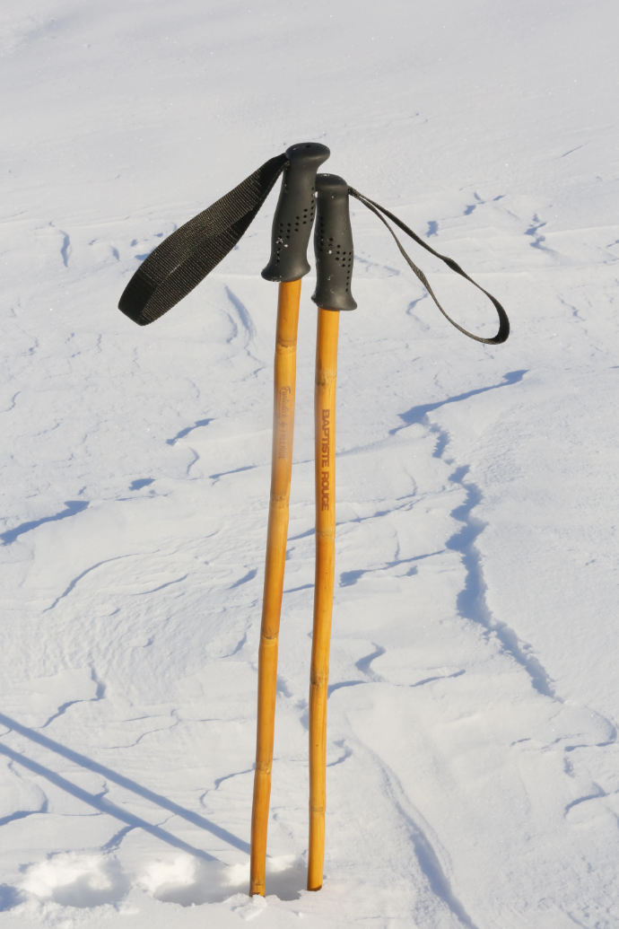 bamboo ski poles with engraving