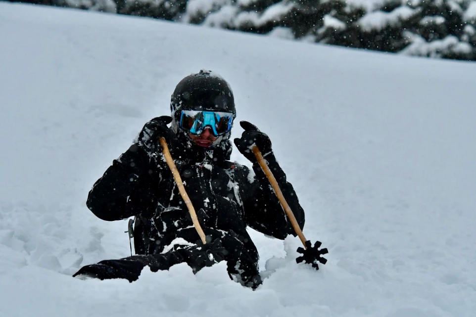 Bamboo freeride ski poles